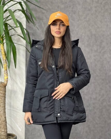 کاپشن مشکی دخترانه ترک ای لند