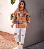 ژاکت چهارخونه اسپرت زنانه