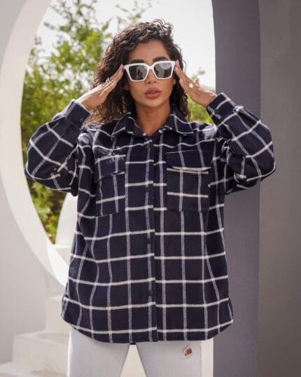 ژاکت چهارخونه زنانه