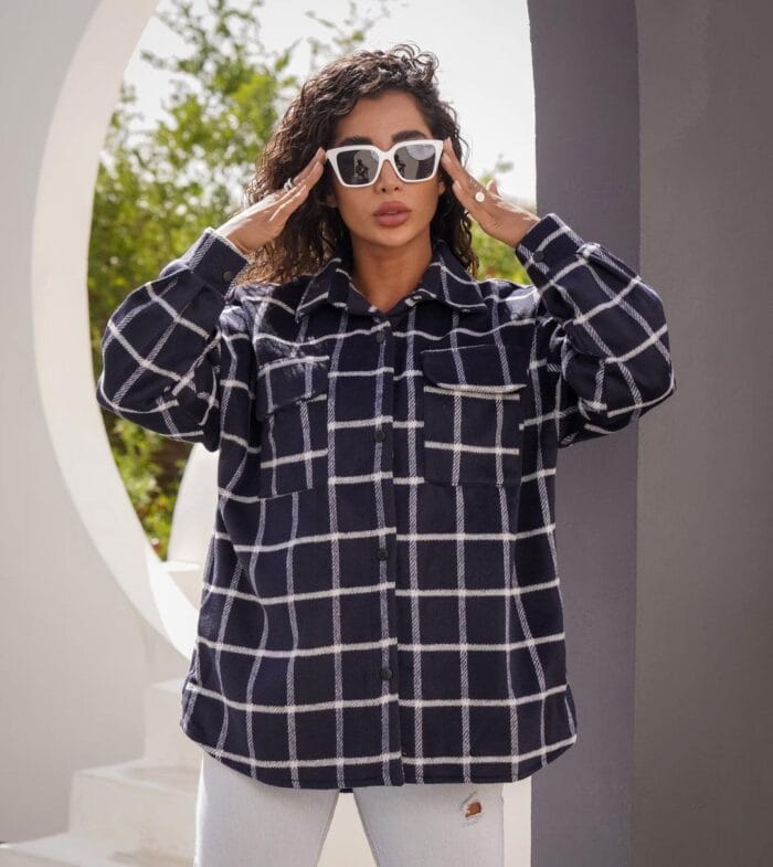 ژاکت چهارخونه زنانه