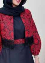 ست پیراهن آستین حلقه ای و کت گلیمی