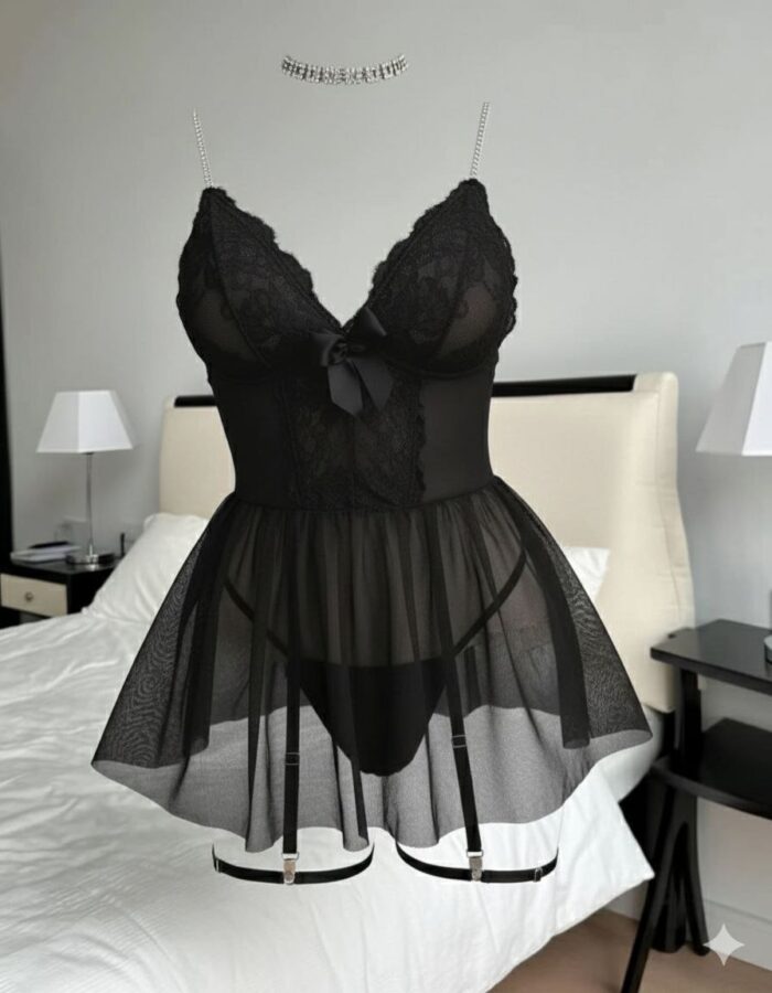 لباس خواب دامن‌دار زنجیری هارنی کد 9032 - Image 2