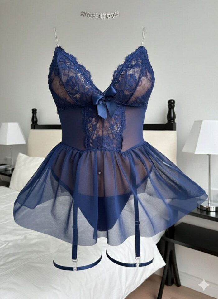 لباس خواب دامن‌دار زنجیری هارنی کد 9032 - Image 1