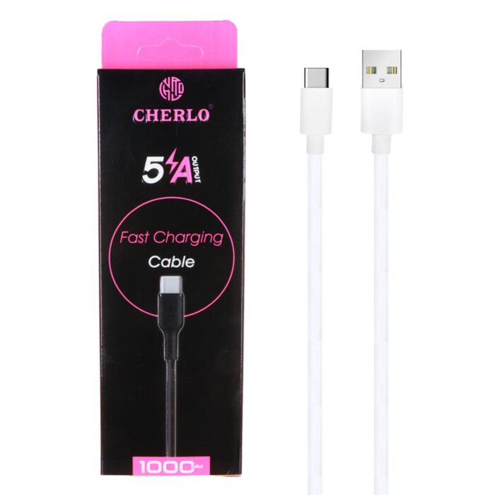 1566876 کابل شارژ فست CHERLO Type-C مدل CH-TC19 - مشکی - SMO - Image 1