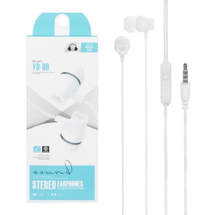 1300404 هندزفری با سیم مدل YD-09 - سفید - DST - Image 1