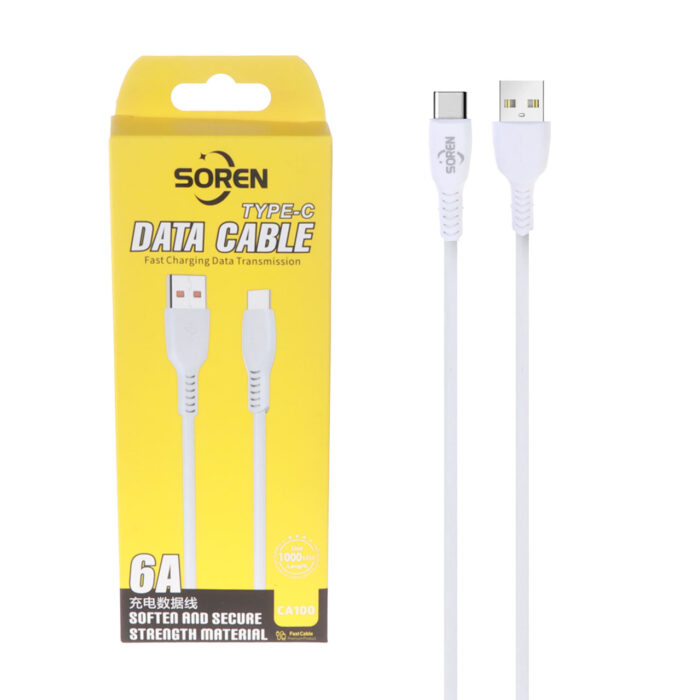 1574710 کابل شارژ فست Soren Type-C مدل CA100 - سفید - DST - Image 1