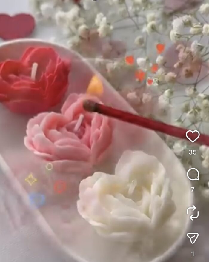 شمع گل قلبی شمع ولنتاین گیفت - Image 2